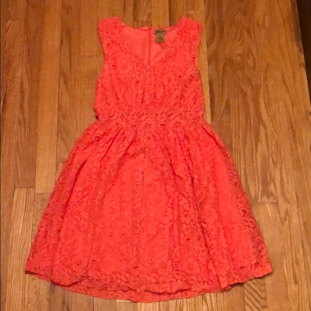 Wrangler sleeveless lace detail orange sundress